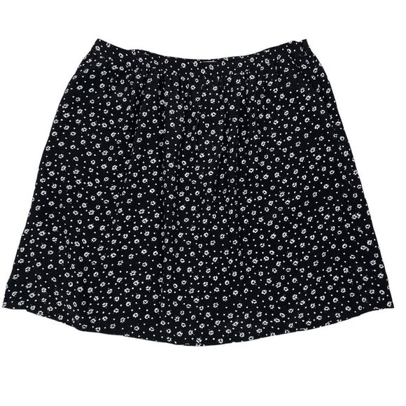 Garnet Hill Floral Print Black White A-Line Knee Length Skirt Women’s 18 - Picture 1 of 8